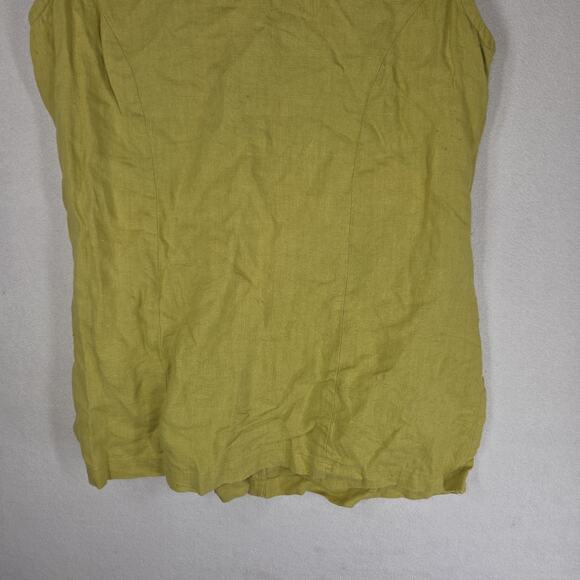 Vintage Chicos Womens Top 2 Large Linen Green Pockets Business Workwear Grandma - Picture 9 of 11